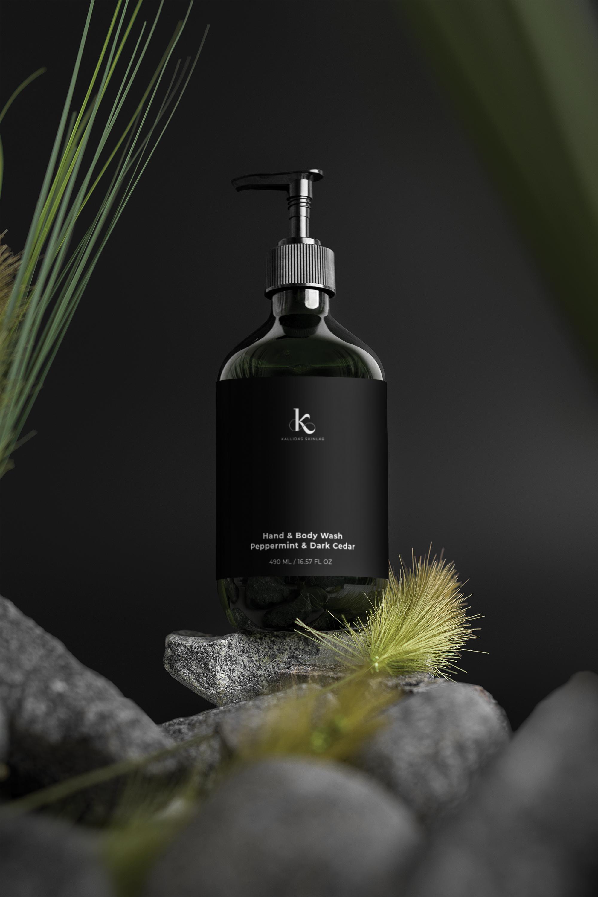 Hand & Body Wash, Peppermint & Dark Cedar